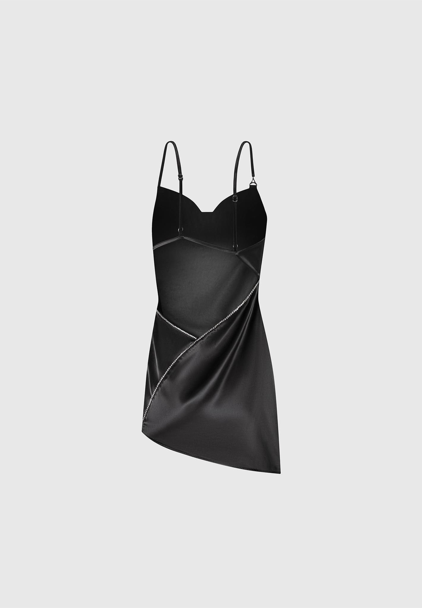 black silk mini dress